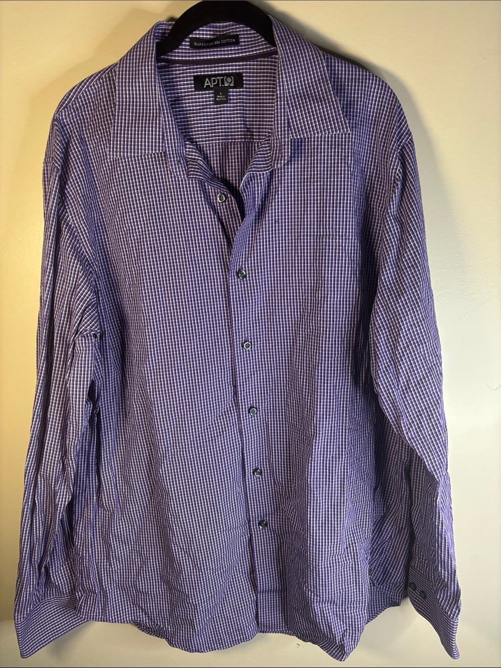 Apt. 9 Purple Gingham Long-Sleeve Dress Shirt